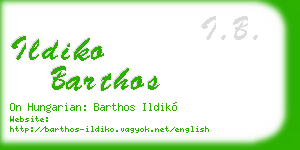 ildiko barthos business card