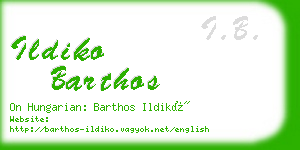 ildiko barthos business card